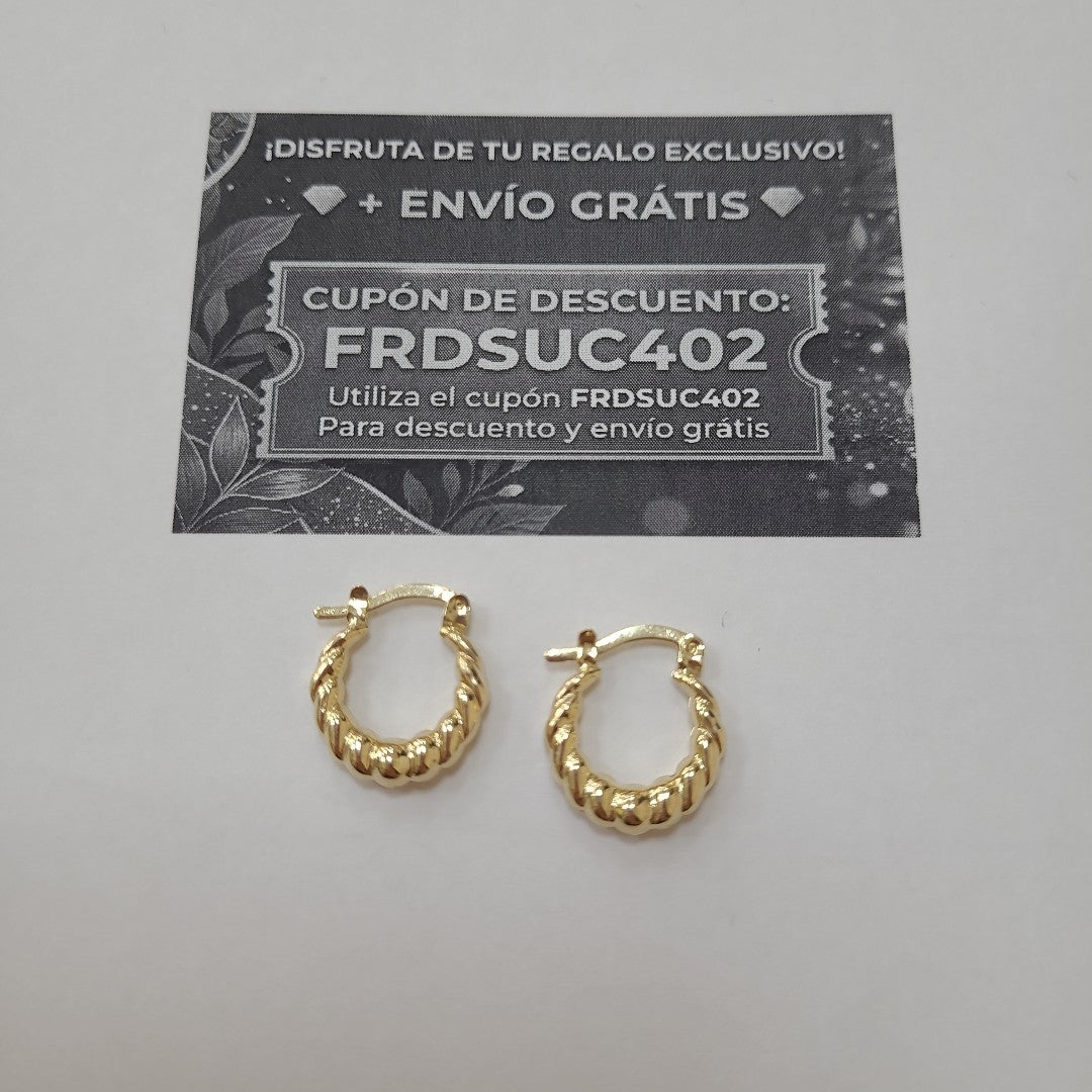 ARETES ARRACADAS TZL HUECAS 14K 1.5 GR (NUEVO)