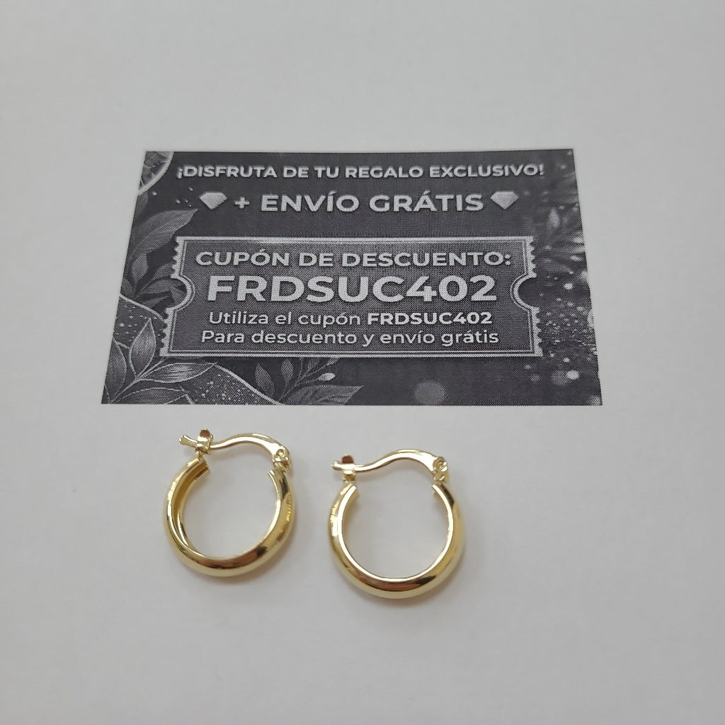 ARETES TEJIDO ARRACADAS LISAS 14K 2.1 GR (NUEVO)