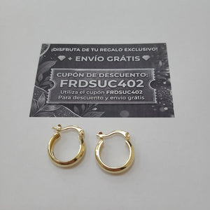 ARETES TEJIDO ARRACADAS LISAS 14K 2.1 GR (NUEVO)