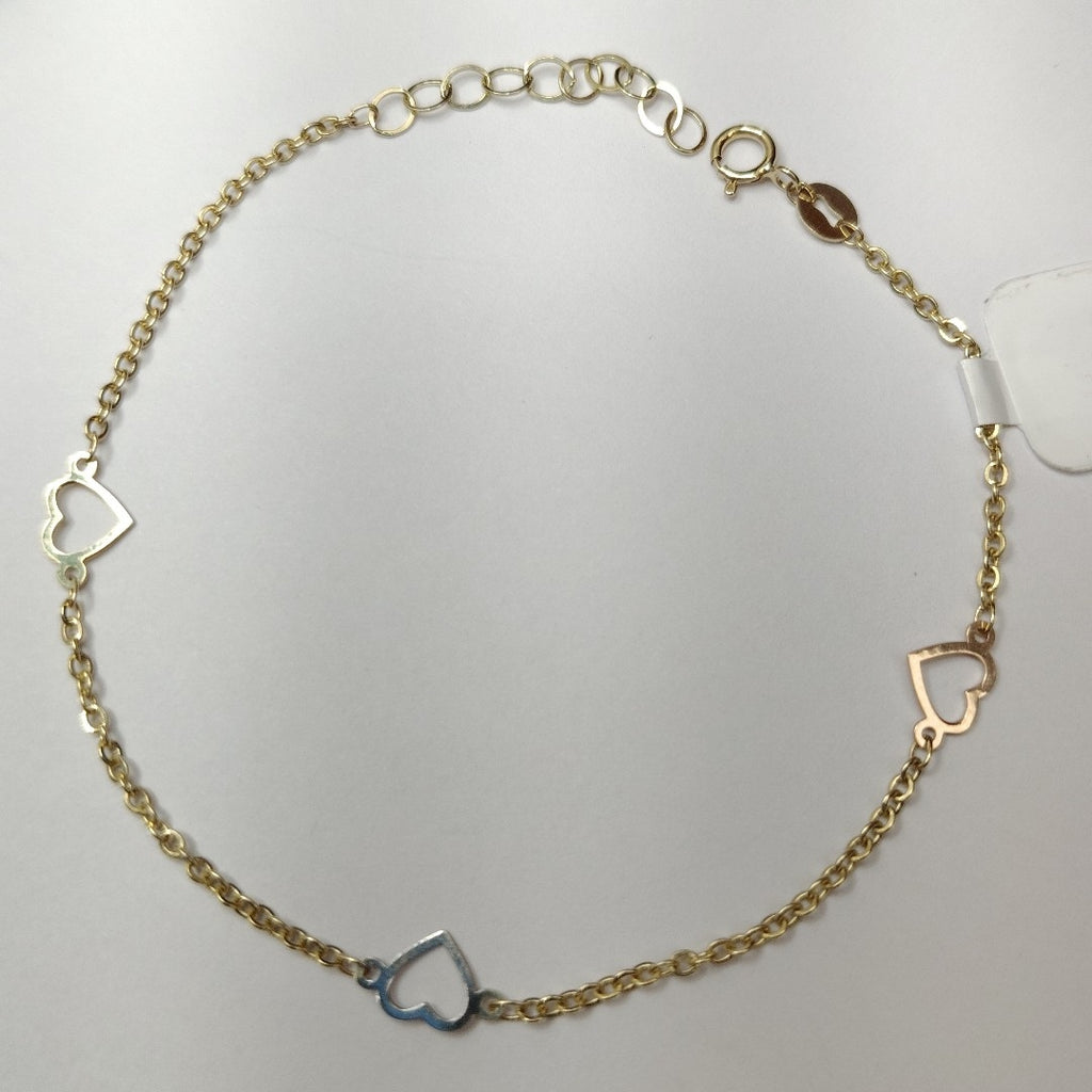 PULSERA ESPECIAL CON CORAZONES 10K 18 CM 1.2 GR (NUEVO)