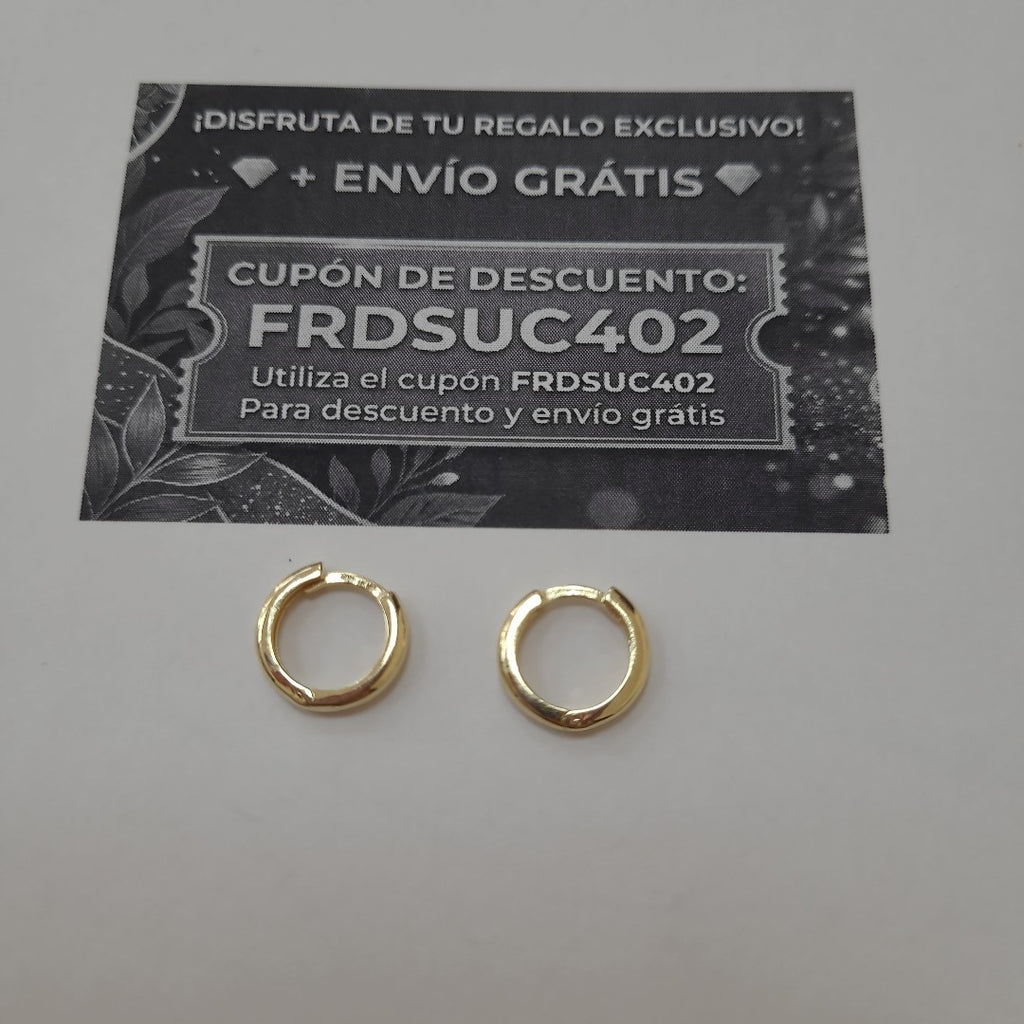 ARETES HUGGIES LISAS 14K 1.3 GR (NUEVO)