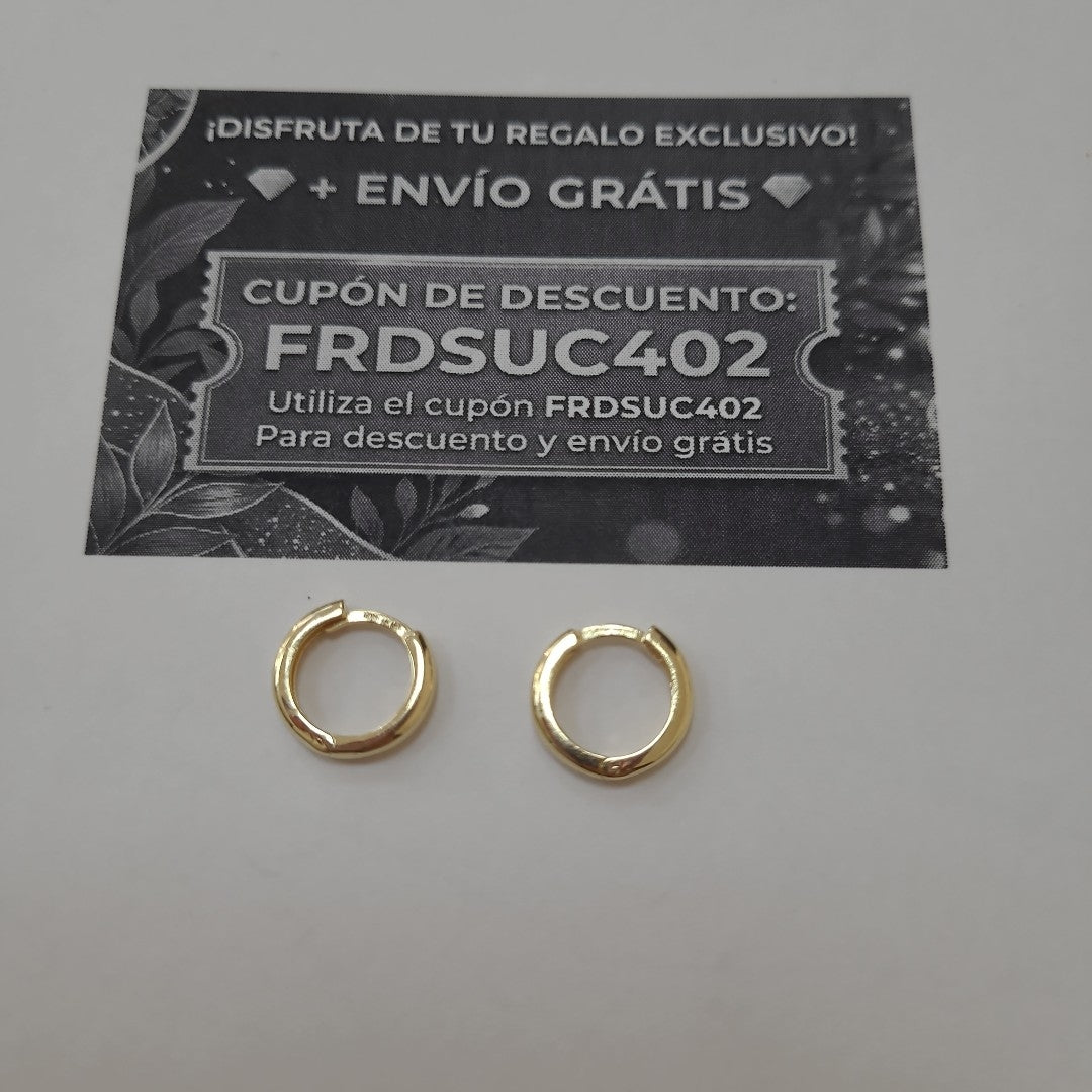ARETES HUGGIES LISAS 14K 1.3 GR (NUEVO)