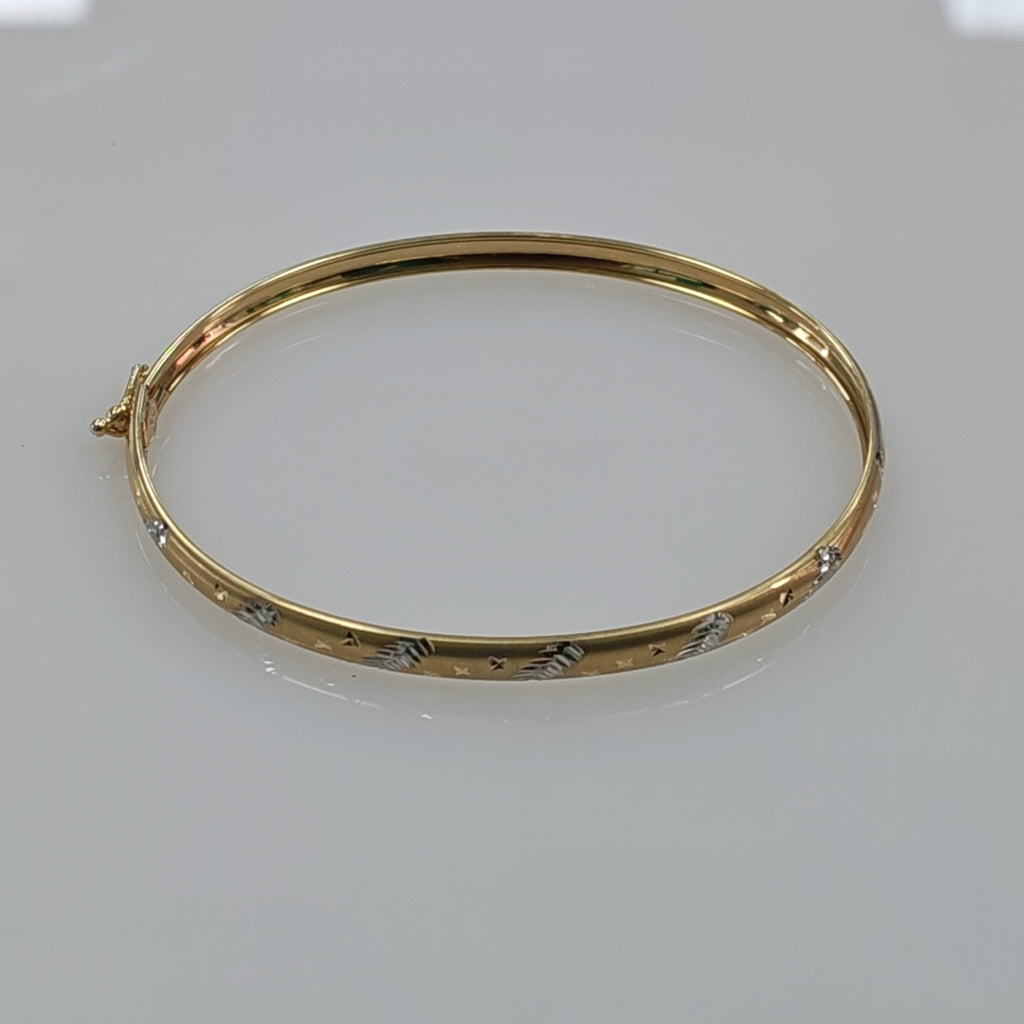 PULSERA RIGIDA ORO, RODIADO 14 K 3.8 GRMS (SEMINUEVO)