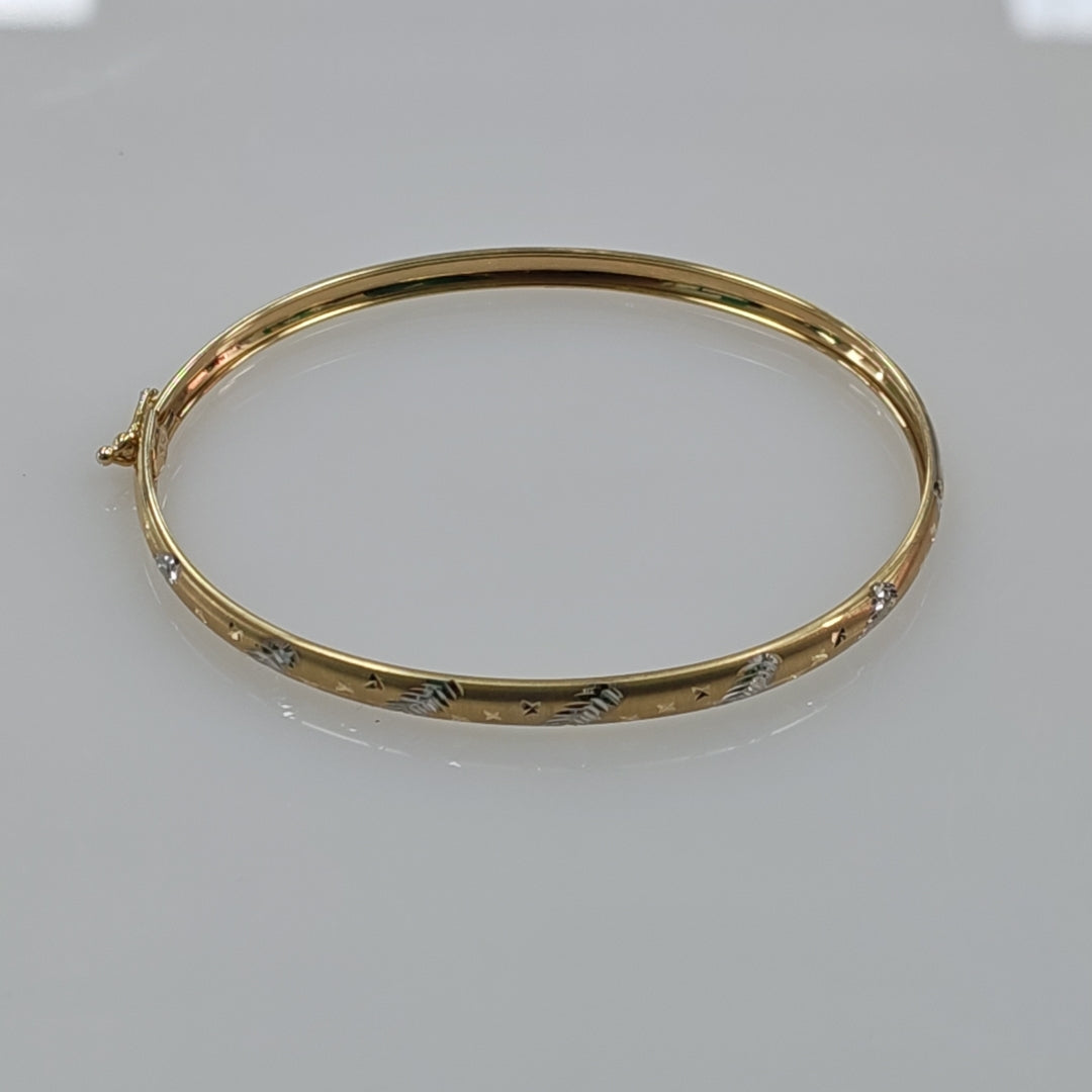 PULSERA RIGIDA ORO, RODIADO 14 K 3.8 GRMS (SEMINUEVO)