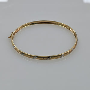 PULSERA RIGIDA ORO, RODIADO 14 K 3.8 GRMS (SEMINUEVO)