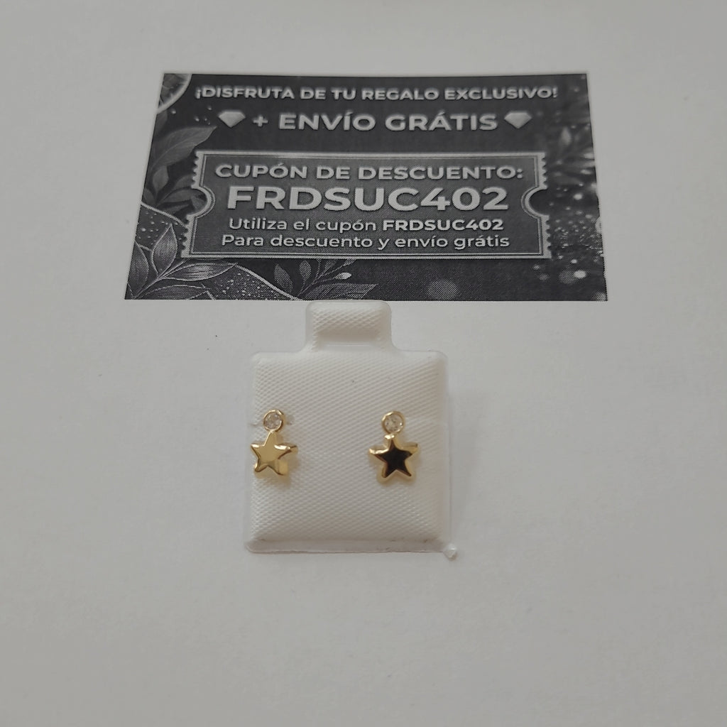BROQUELES BROQUEL FIG ESTRELLA C CIRCONIA 14K 0.2603 GR (NUEVO)