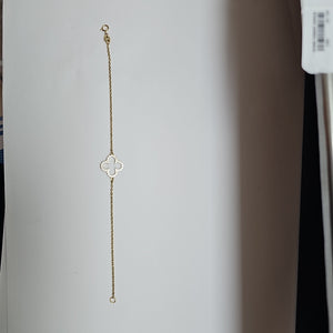 PULSERA TEJIDO ESPECIAL C CIRCONIAS 14K 18 CM 1.8 GR (NUEVO)