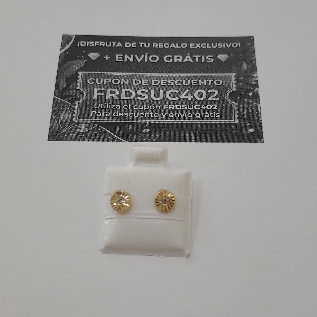 BROQUELES BROQUEL FIG BOTON C CIRCONIA 14K 0.2916 GR (NUEVO)