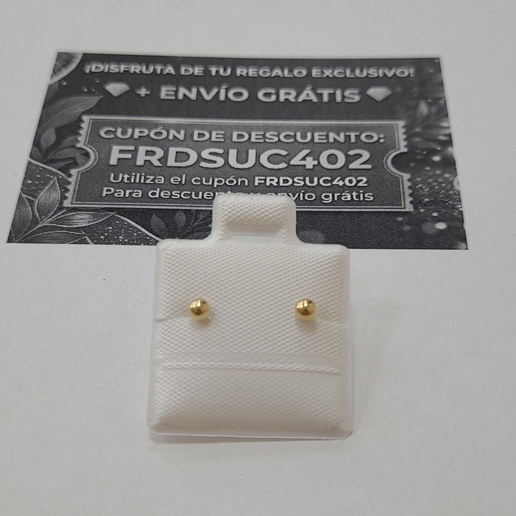 BROQUELES BROQUEL FIG ESFERA 14K 0.1408 GR (NUEVO)