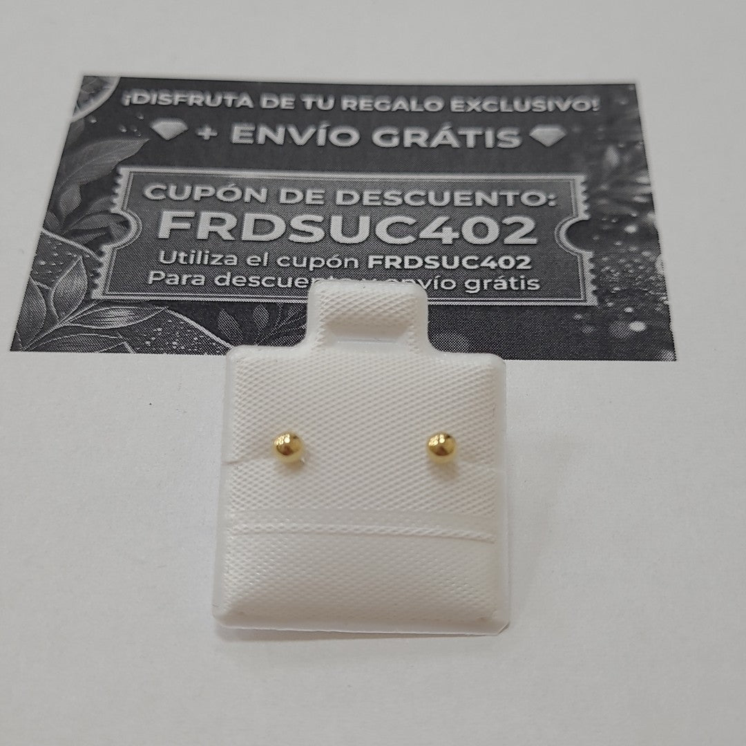 BROQUELES BROQUEL FIG ESFERA 14K 0.1408 GR (NUEVO)