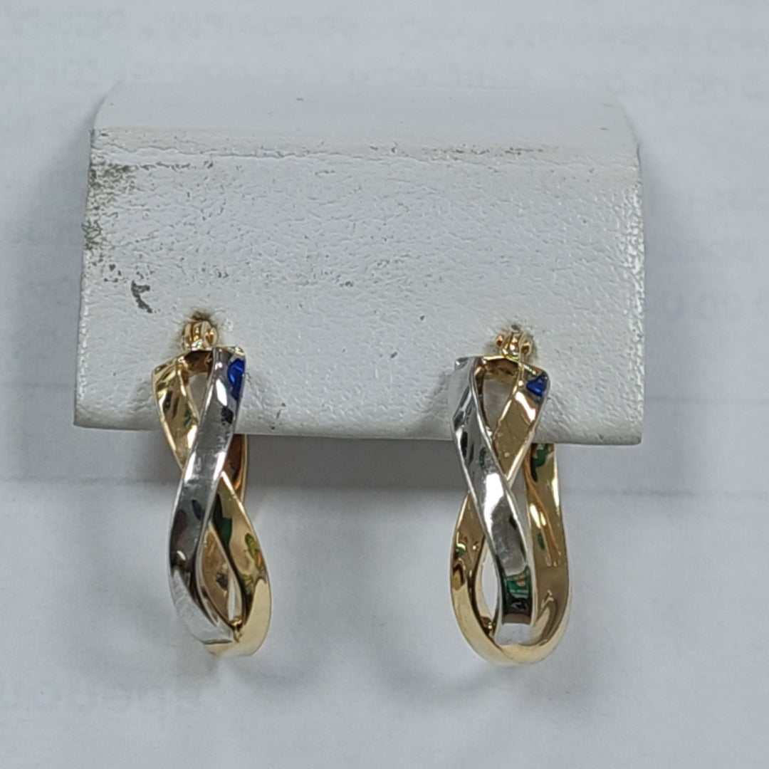 ARRACADAS PAR ORO, ORO COMBINADO 14 K 1.6 GRMS (SEMINUEVO)