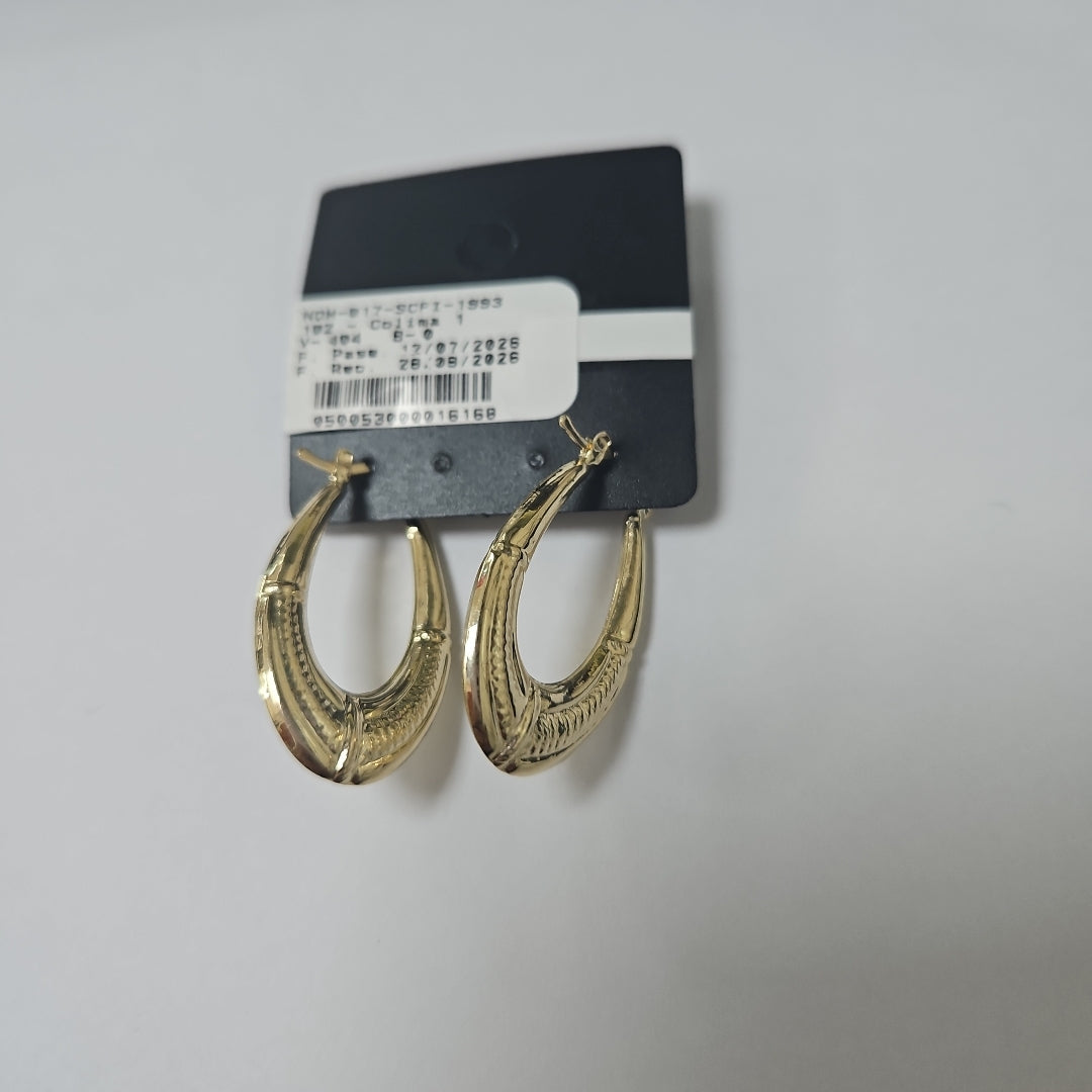ARETES ARRACADAS ESTRIADAS 14K 2.6 GR (NUEVO)