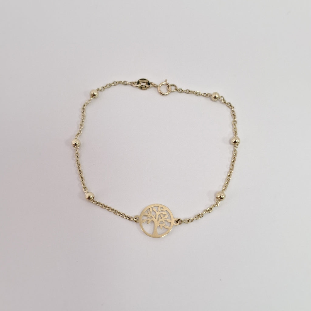 PULSERA TEJIDO ESPECIAL ARBOL 14K 18 CM 1.8 GR (NUEVO)