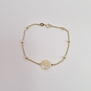PULSERA TEJIDO ESPECIAL ARBOL 14K 18 CM 1.8 GR (NUEVO)