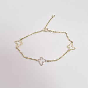 PULSERA ESPECIAL C MARIPOSAS 14K 18 CM 1.7 GR (NUEVO)