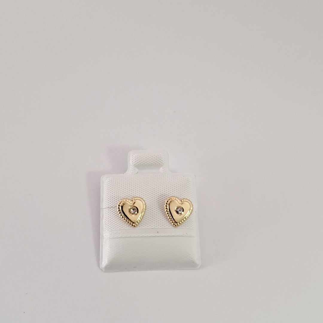 BROQUELES BROQUEL FIG CORAZON C CIRCONIA 14K 0.2614 GR (NUEVO)