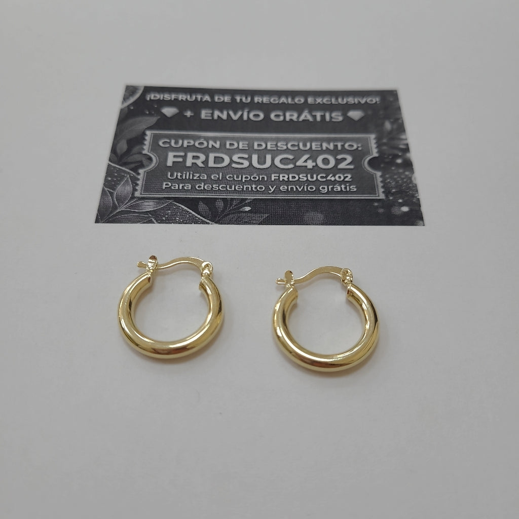 ARETES TEJIDO ARRACADAS LISAS 14K 1.6 GR (NUEVO)