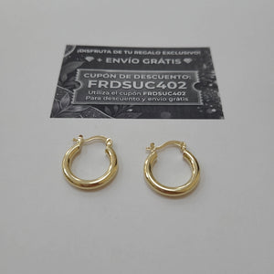 ARETES TEJIDO ARRACADAS LISAS 14K 1.6 GR (NUEVO)