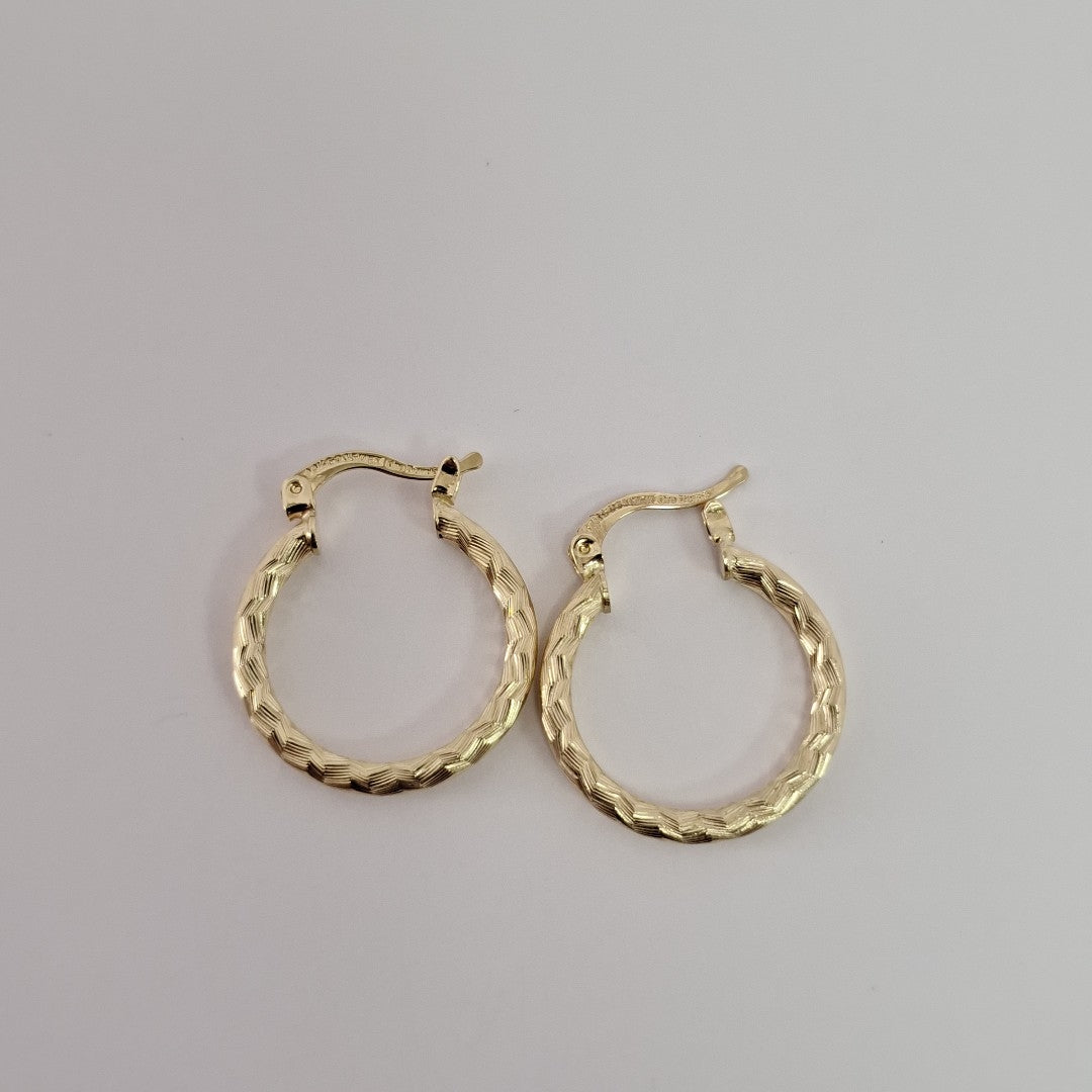 ARETES ARRACADAS LABRADAS 14K 2.1 GR (NUEVO)