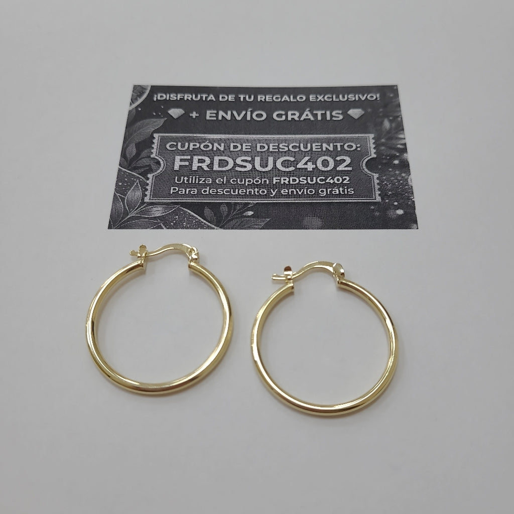 ARETES TEJIDO ARRACADAS LISAS 14K 1.4 GR (NUEVO)