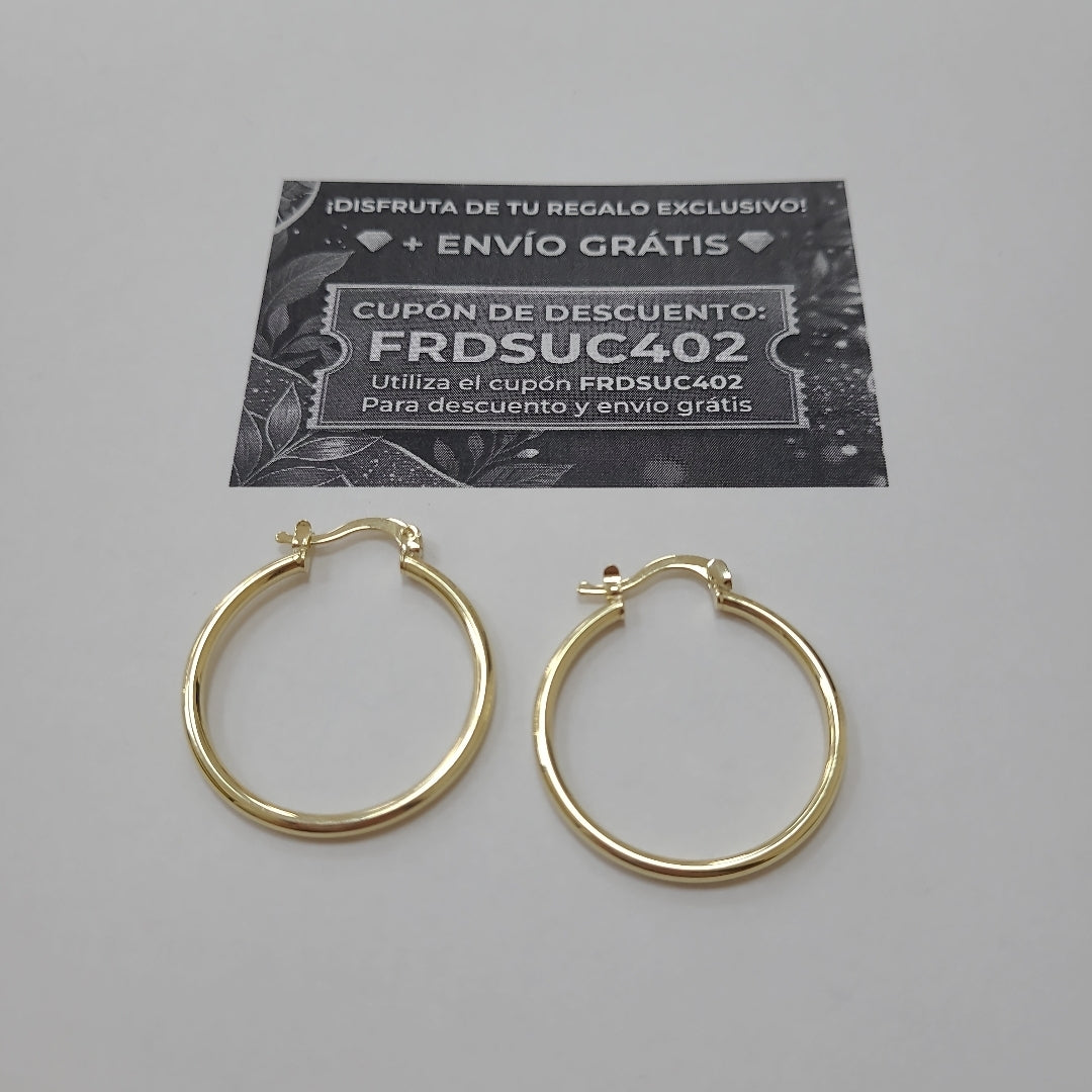ARETES TEJIDO ARRACADAS LISAS 14K 1.4 GR (NUEVO)