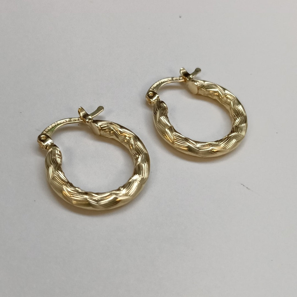 ARETES TEJIDO ARRACADAS ASTRIADAS 14K 1.9 GR (NUEVO)