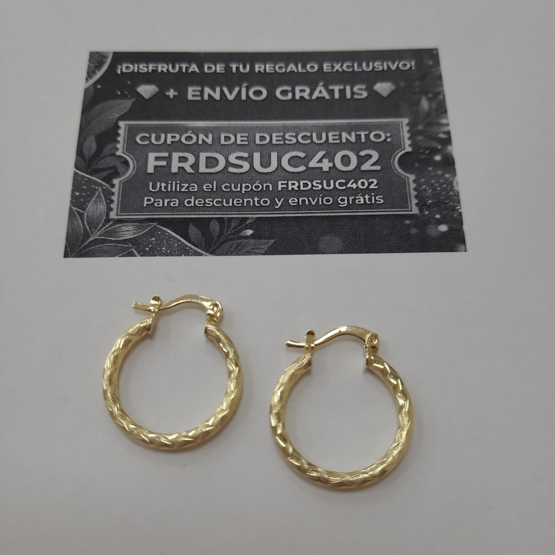 ARETES ARRACADAS LABRADAS 14K 2.1 GR (NUEVO)