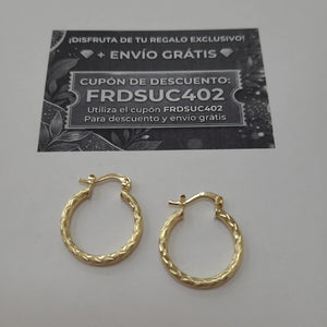 ARETES ARRACADAS LABRADAS 14K 2.1 GR (NUEVO)