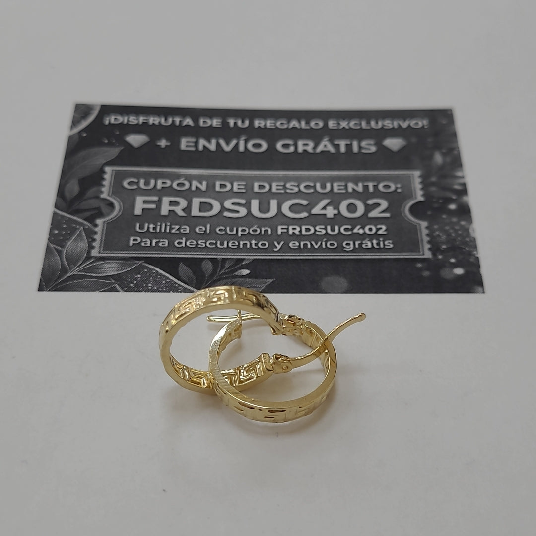 ARETES ARRACADAS FIG GRECAS 14K 1.8 GR (NUEVO)