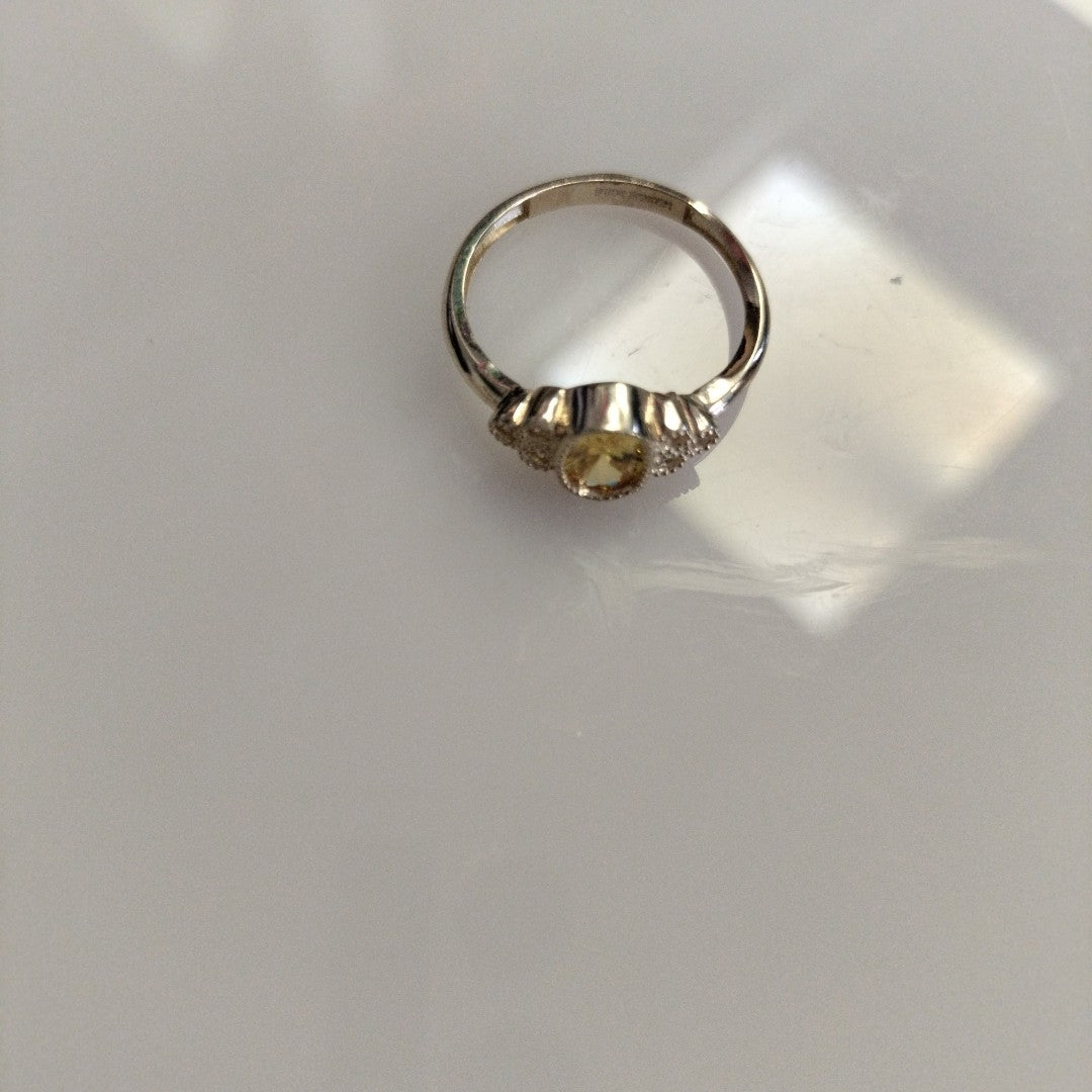 ANILLOS CIRCONIAS Y PIEDRA DE COLOR 14K TALLA 7 1.9 GR (NUEVO)