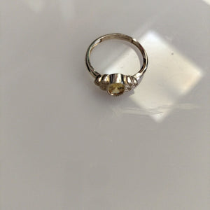 ANILLOS CIRCONIAS Y PIEDRA DE COLOR 14K TALLA 7 1.9 GR (NUEVO)