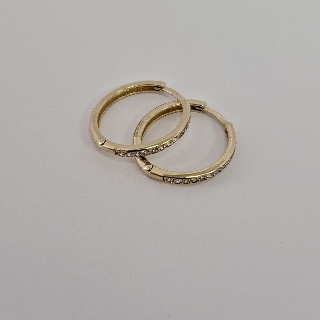 ARETES ARRACADAS C CIRCONIAS 14K 2.1 GR (NUEVO)
