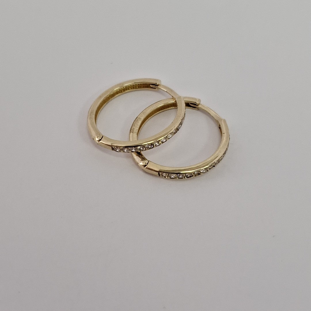 ARETES ARRACADAS C CIRCONIAS 14K 2.1 GR (NUEVO)