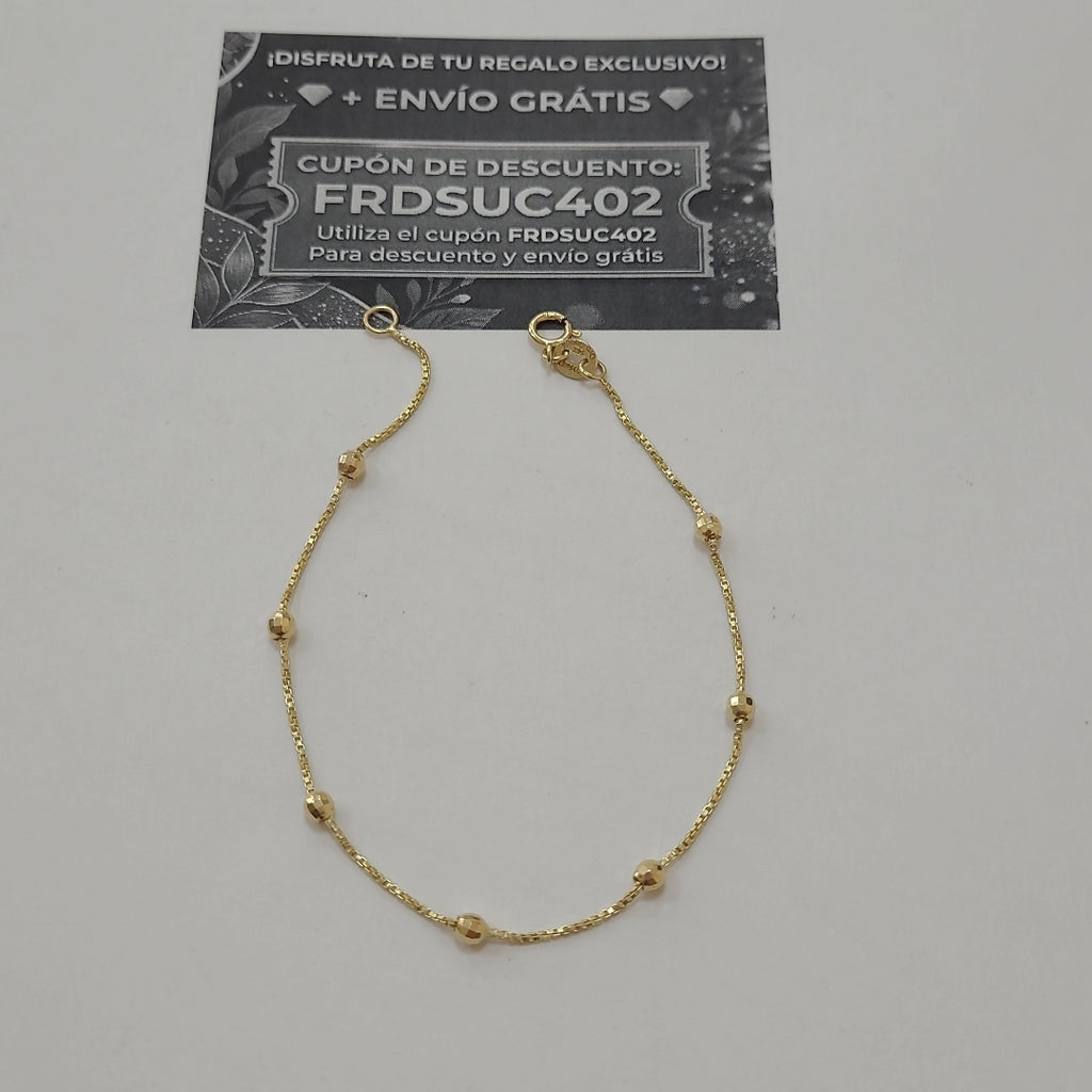 PULSERA ESPECIAL CON BOLITAS 14K 18 CM 1.4 GR (NUEVO)