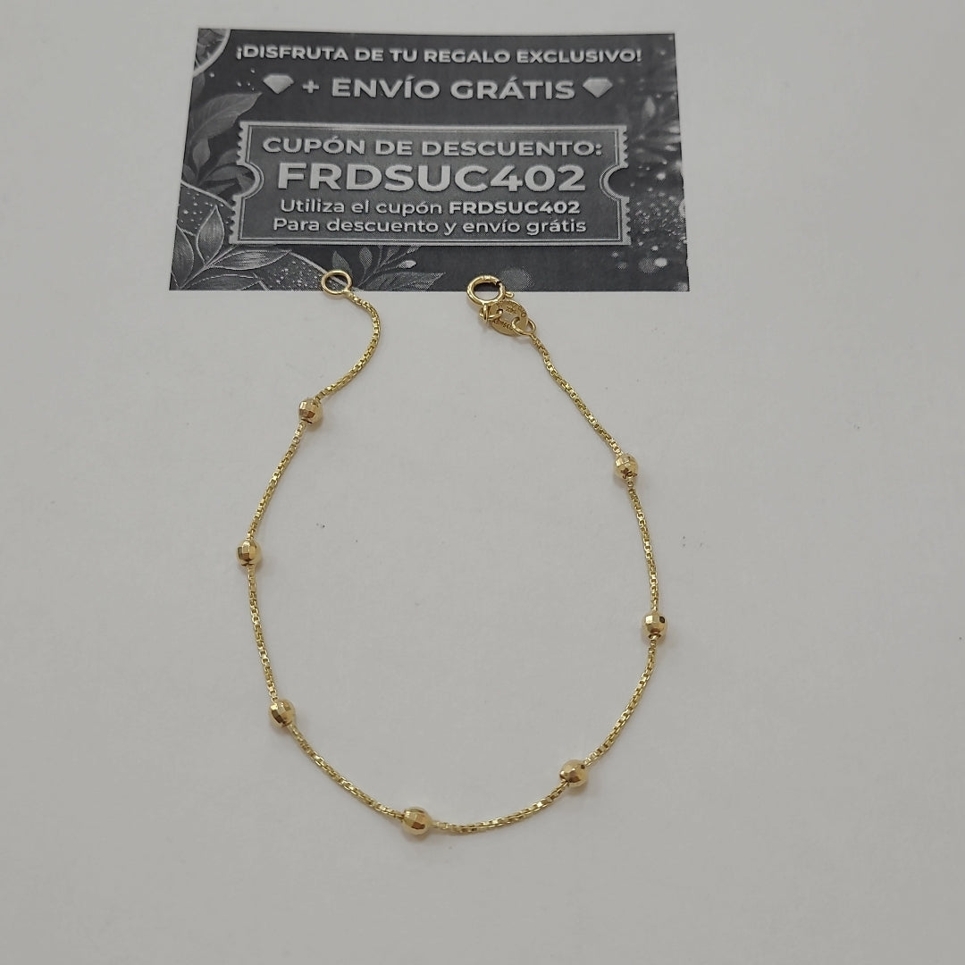 PULSERA ESPECIAL CON BOLITAS 14K 18 CM 1.4 GR (NUEVO)