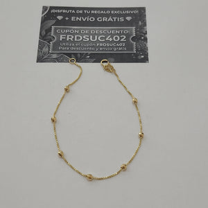 PULSERA ESPECIAL CON BOLITAS 14K 18 CM 1.4 GR (NUEVO)