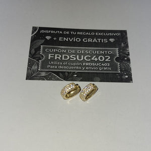 ARETES HUGGIE CON CIRCONIAS 14K 2 GR (NUEVO)
