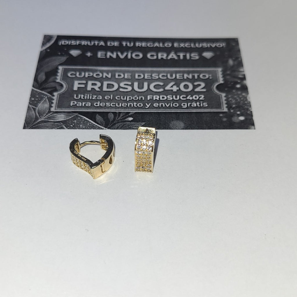 ARETES ARRACADAS CORAZON C CIRCONIAS 14K 2.2 GR (NUEVO)