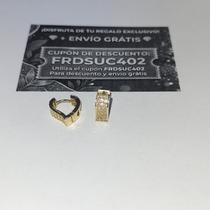 ARETES ARRACADAS CORAZON C CIRCONIAS 14K 2.2 GR (NUEVO)