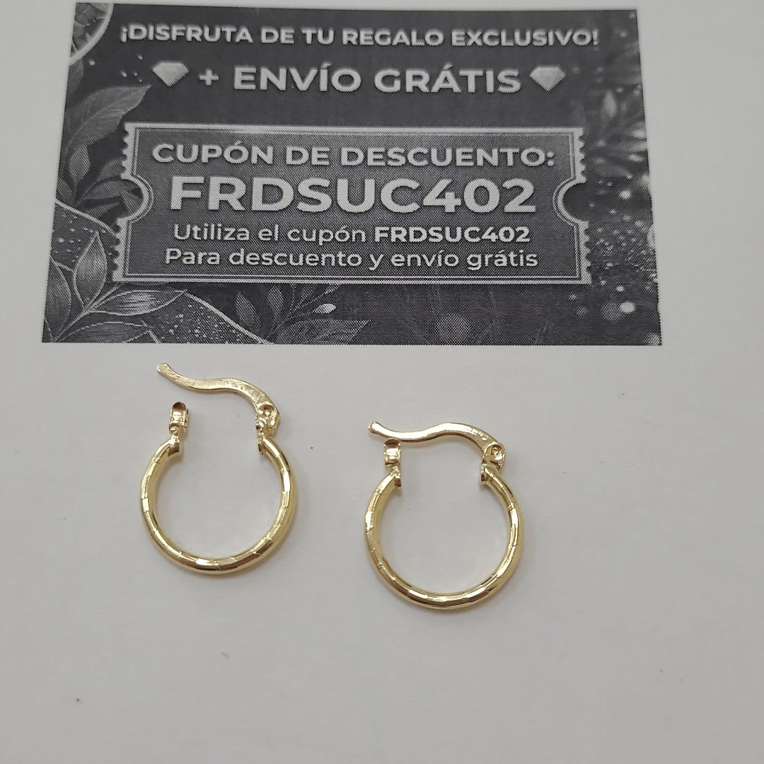 ARETES ARRACADAS ESTRIADAS 14K 1.4 GR (NUEVO)