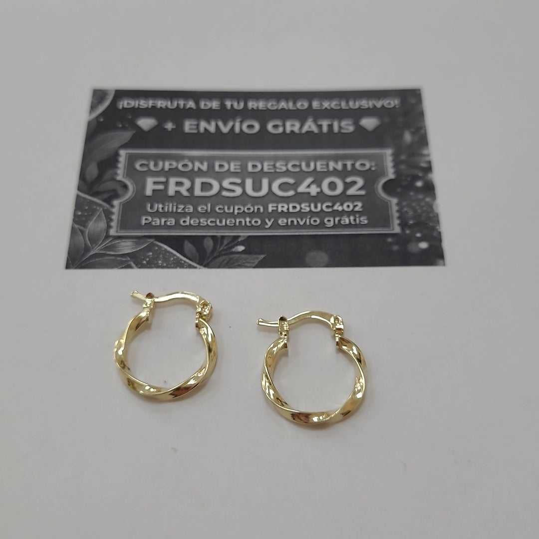 ARETES ARRACADAS TORZAL 14K 1.2 GR (NUEVO)