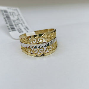 ANILLOS TIPO FILIGRANA COMBINADO 14K TALLA 7 2.8 GR (NUEVO)