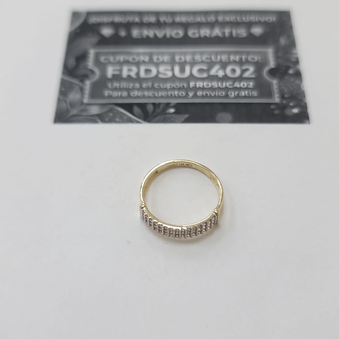 ANILLO ANILLITO C CIRCONIAS 14K 7 TALLA 1.6 GR (NUEVO)