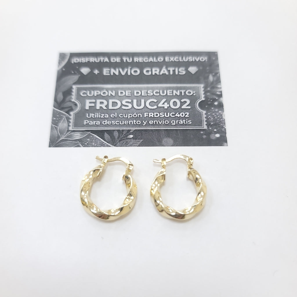 ARETES ARRACADA TORZAL 14K 1.9 GR (NUEVO)