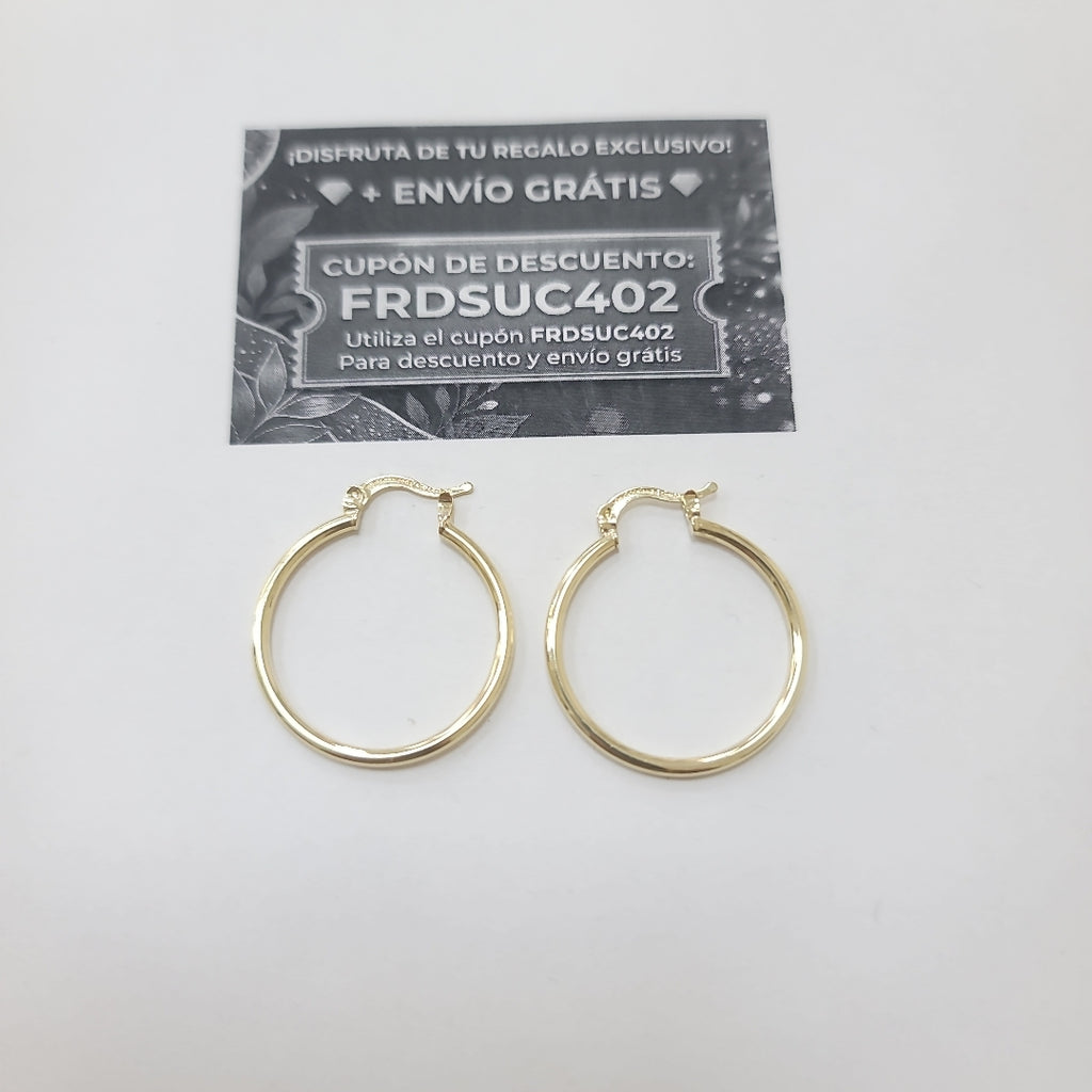 ARETES TEJIDO ARRACADAS LISAS 14K 1.6 GR (NUEVO)