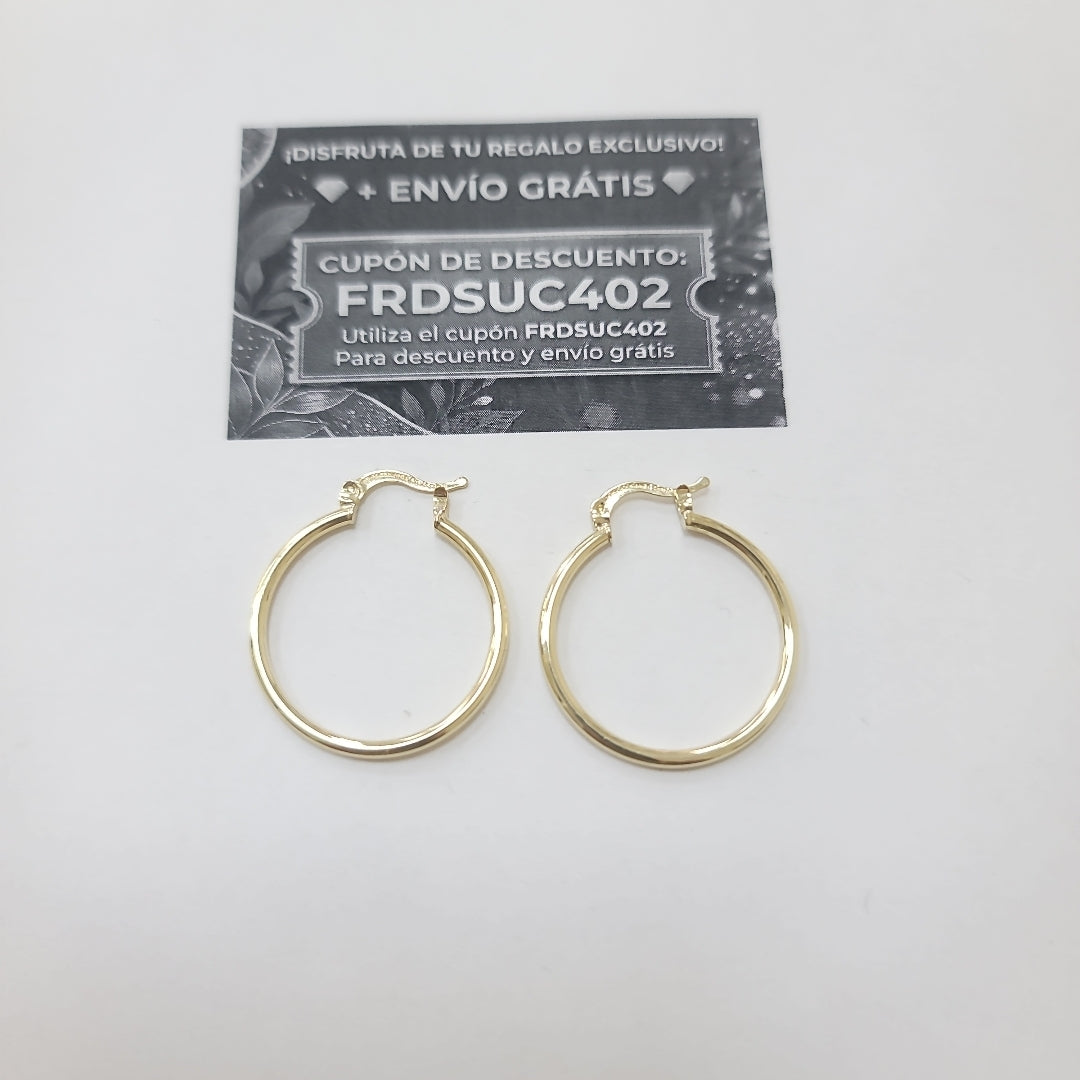 ARETES TEJIDO ARRACADAS LISAS 14K 1.6 GR (NUEVO)