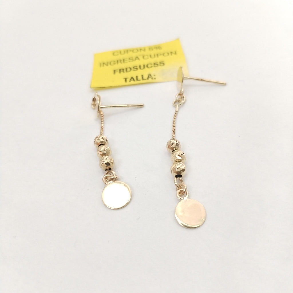 ARETES PAR ORO,RODIADO 14 K 2,70 GRMS (SEMINUEVO)