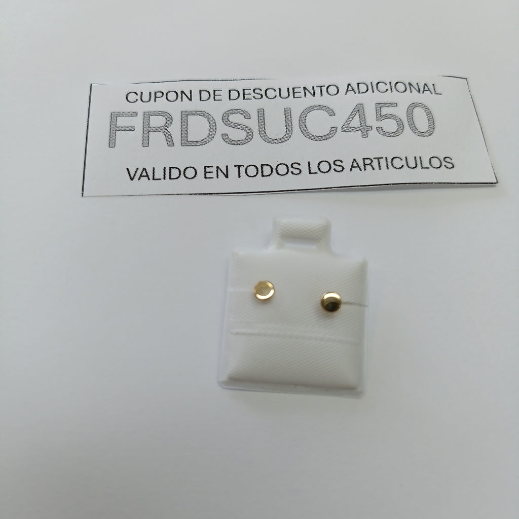 BROQUELES BROQUEL FIG TAPON REDONDO 14K 0.1408 GR (NUEVO)