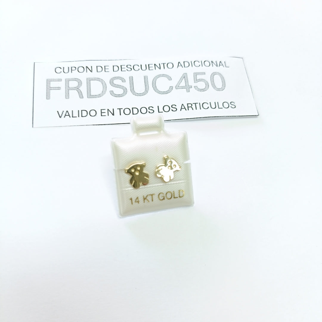 BROQUELES ORO 14K 1 (NUEVO)
