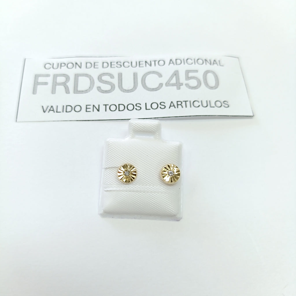 BROQUELES BROQUEL FIG BOTON C CIRCONIA 14K 0.2916 GR (NUEVO)
